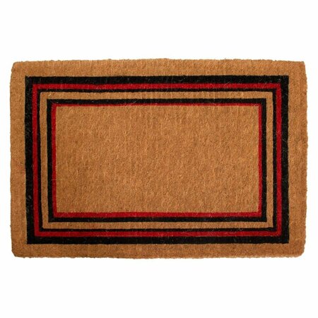 CONFIGURACION 18 x 30 x 1.5 in. Esquire Rectangular Doormat - Natural Black & Red CO2831578